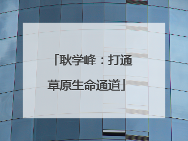 耿学峰：打通草原生命通道
