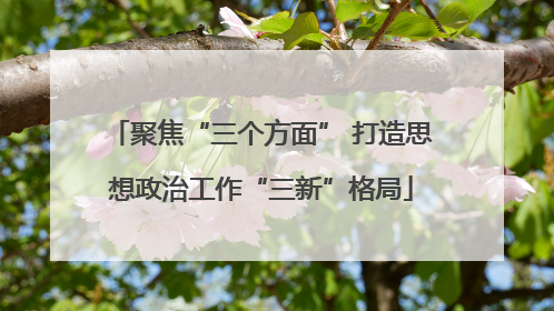 聚焦“三个方面” 打造思想政治工作“三新”格局