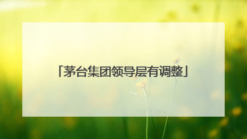 茅台集团领导层有调整