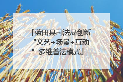 蓝田县司法局创新“文艺+场景+互动”多维普法模式