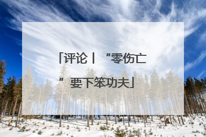 评论丨“零伤亡”要下笨功夫