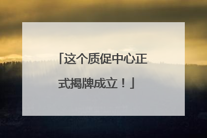 这个质促中心正式揭牌成立！