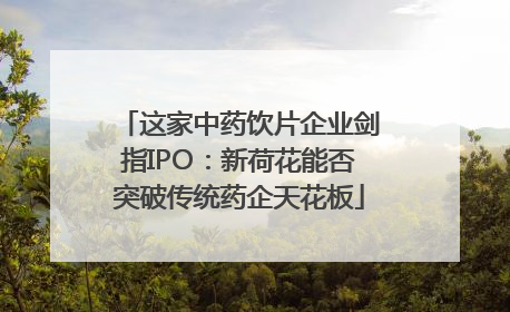 这家中药饮片企业剑指IPO：新荷花能否突破传统药企天花板