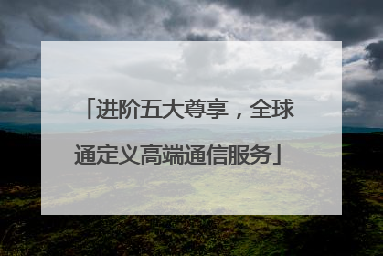 进阶五大尊享，全球通定义高端通信服务