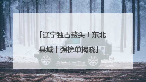辽宁独占鳌头！东北县域十强榜单揭晓