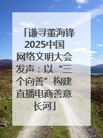 谦寻董海锋2025中国网络文明大会发声：以“三个向善”构建直播电商善意长河