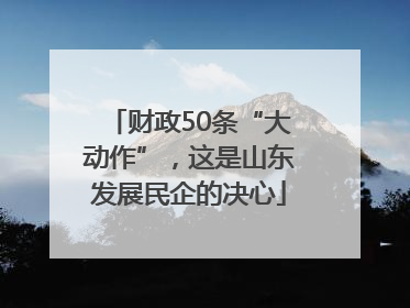 财政50条“大动作”，这是山东发展民企的决心