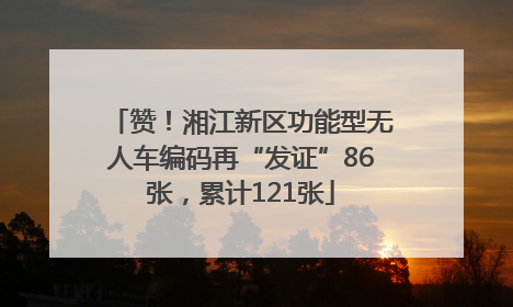 赞！湘江新区功能型无人车编码再“发证”86张，累计121张