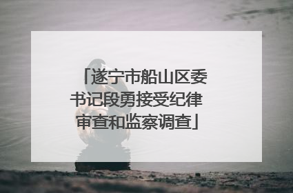 遂宁市船山区委书记段勇接受纪律审查和监察调查