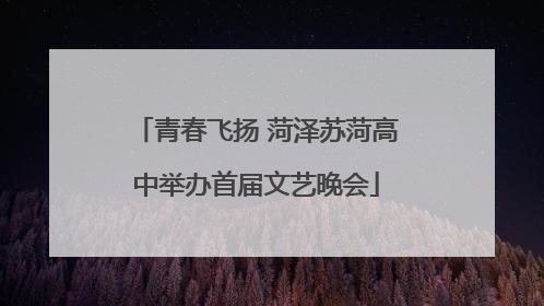 青春飞扬 菏泽苏菏高中举办首届文艺晚会