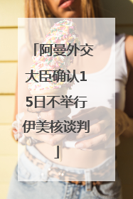 阿曼外交大臣确认15日不举行伊美核谈判