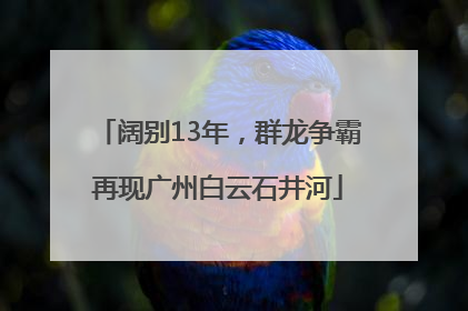 阔别13年，群龙争霸再现广州白云石井河