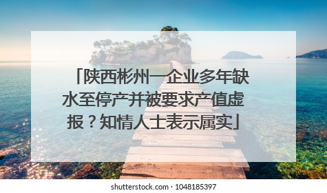 陕西彬州一企业多年缺水至停产并被要求产值虚报？知情人士表示属实