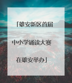 雄安新区首届中小学诵读大赛在雄安举办