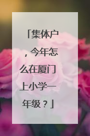 集体户，今年怎么在厦门上小学一年级？
