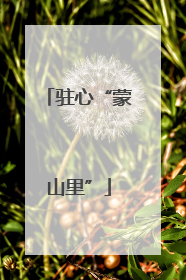 驻心“蒙山里”