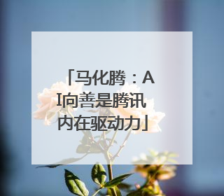 马化腾：AI向善是腾讯内在驱动力