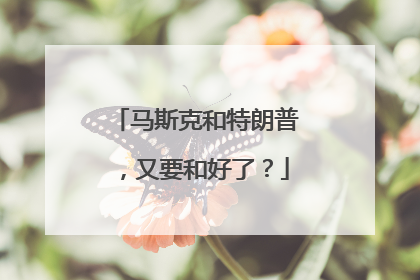 马斯克和特朗普，又要和好了？