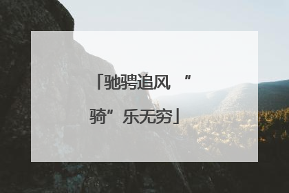 驰骋追风 “骑”乐无穷