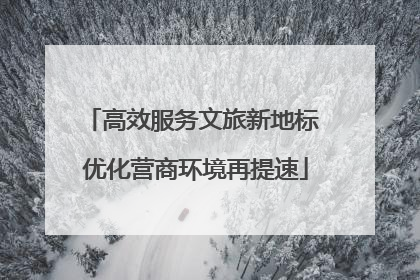 高效服务文旅新地标 优化营商环境再提速