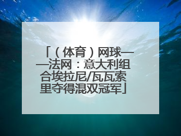 （体育）网球——法网：意大利组合埃拉尼/瓦瓦索里夺得混双冠军