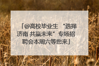 ＠高校毕业生 “选择济南 共赢未来”专场招聘会本周六等您来