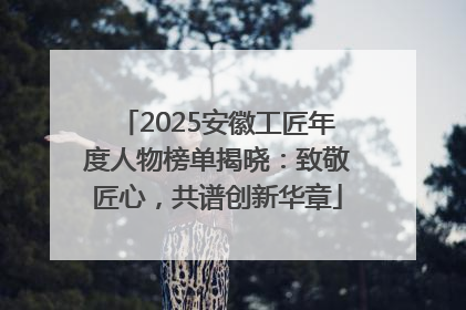 2025安徽工匠年度人物榜单揭晓：致敬匠心，共谱创新华章