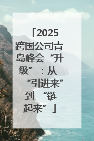 2025跨国公司青岛峰会“升级”：从 “引进来” 到 “链起来”