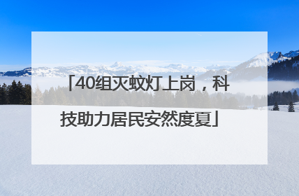 40组灭蚊灯上岗，科技助力居民安然度夏