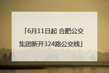 6月11日起 合肥公交集团新开324路公交线